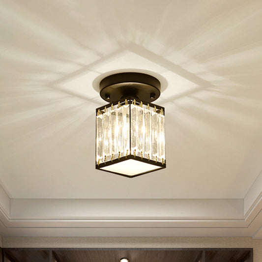 Crystal Foyer Ceiling Light | Modern Semi-Flush Design | Bedroom