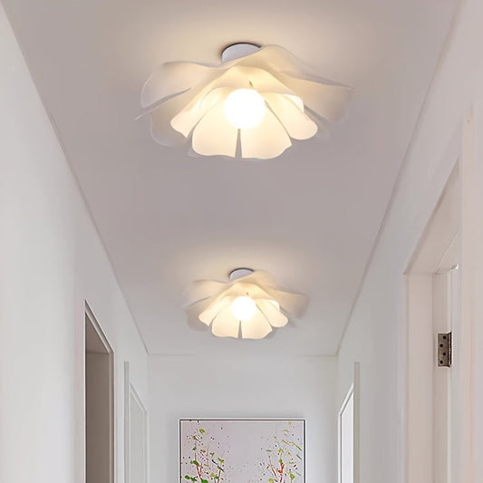 Petal Flower Ceiling Light | Modern Floral Semi Flush Mount Fixture | Bedroom