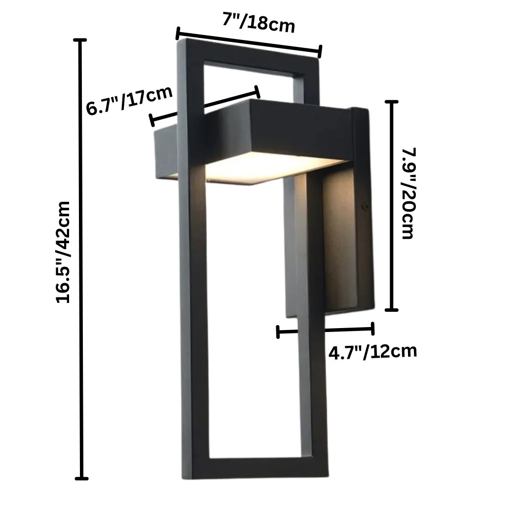 Modern Outdoor Wall Light | Scandinavian Aluminium LED Wall Lamp | Clear Acrylic Waterproof