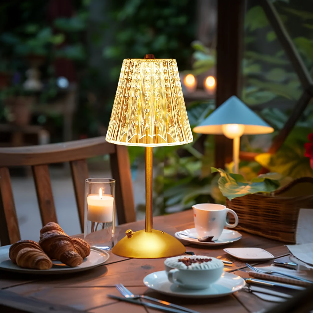 Crystal Touch Table Lamp | USB Rechargeable | Dimmable Touch Control Adjustable Bedside