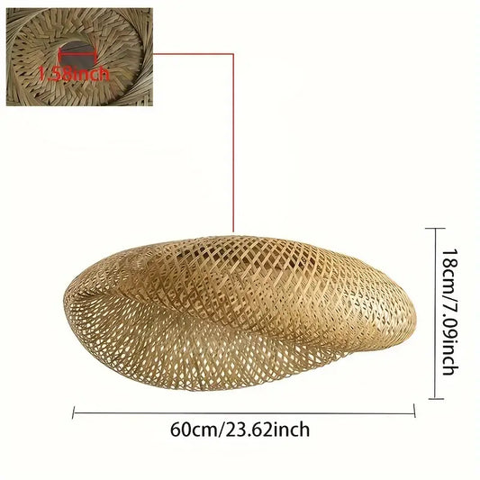 BambooBoho | Handwoven Bohemian Rattan Pendant Lampshade | Pendant Light Woven Bamboo