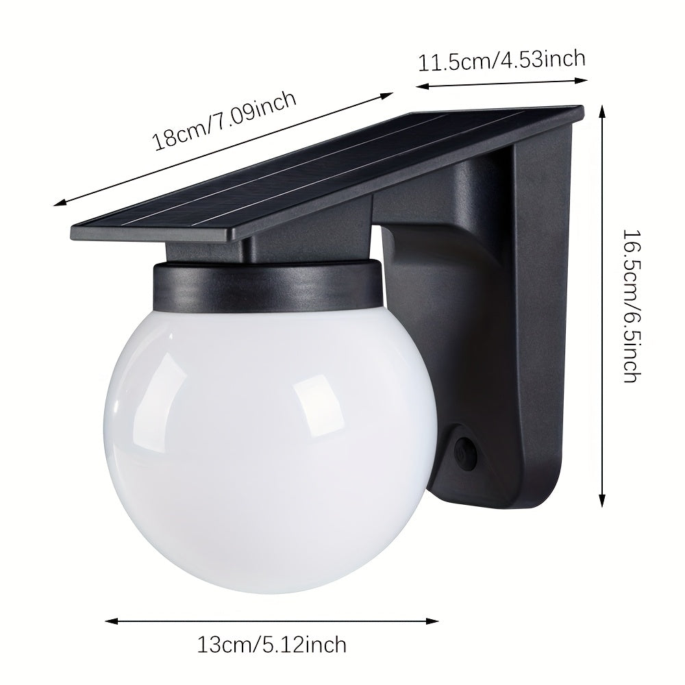 Solar Globe LED Wall Light | Smart Dimmable Outdoor Lighting | Rechargeable Waterproof Garden