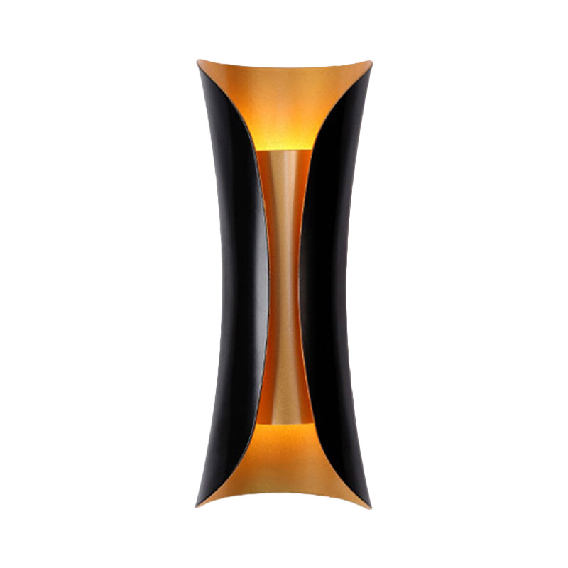 Modern Curl Wall Sconce | Black Metal Indoor Wall Light | Bedroom