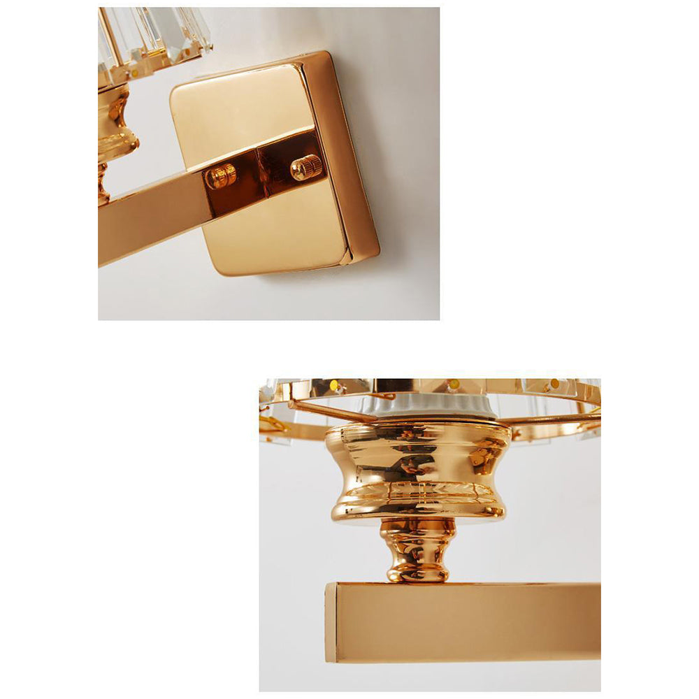 Crystal Wall Light | Modern Glass & Iron Sconce | Bedroom