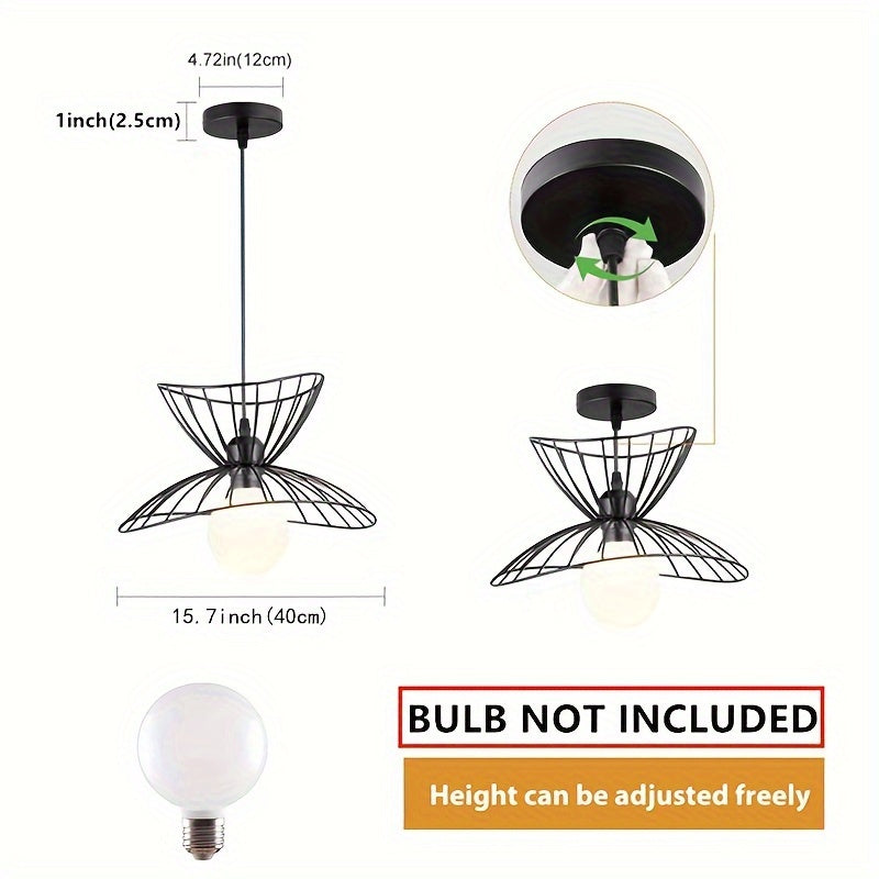 Retro Black Pendant Light | Adjustable Industrial Design | Metal Vintage-inspired Dining Room