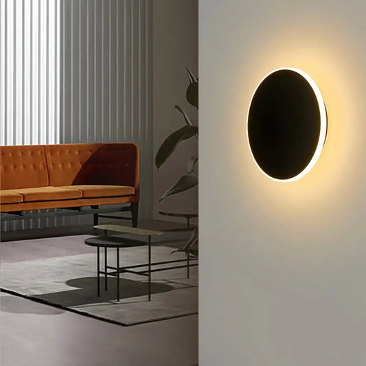 Minimalist Round LED Wall Light | Modern Nordic Design | Iron Bedroom