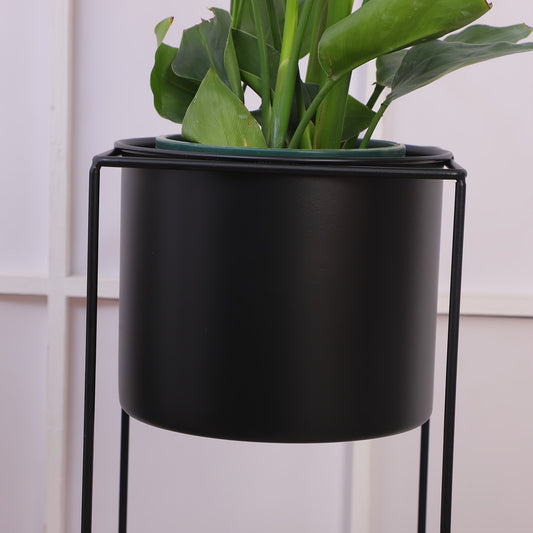 Metal Indoor Plant Stand | Modern Black Rectangular Plant Holder | Planter Indoor And Balcony