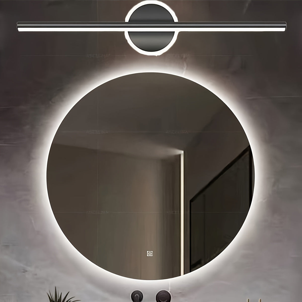 Luxe LED Mirror Wall Light | Minimalist Black & Gold Wall Lamp | Bedroom