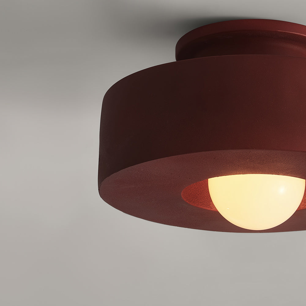 CeraCyl Ceiling Light | Geometric Nordic Design | Glazed Ceramic Bedroom