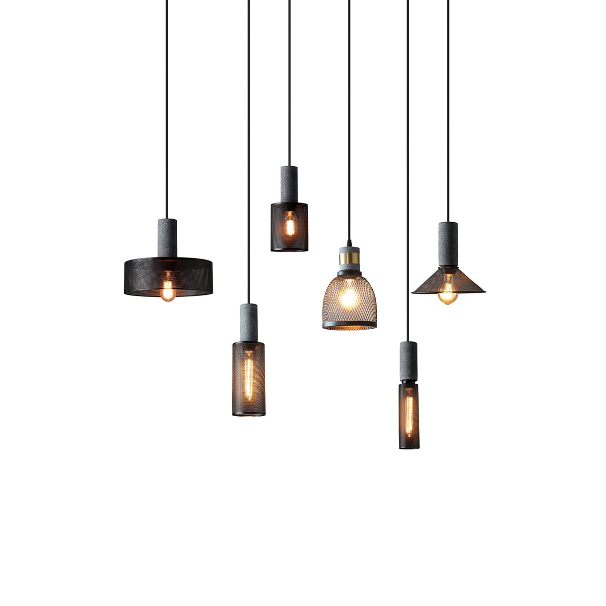 Urban Concrete Pendant Light | Industrial LED Hanging Lamp | Metal Nordic Dining Room