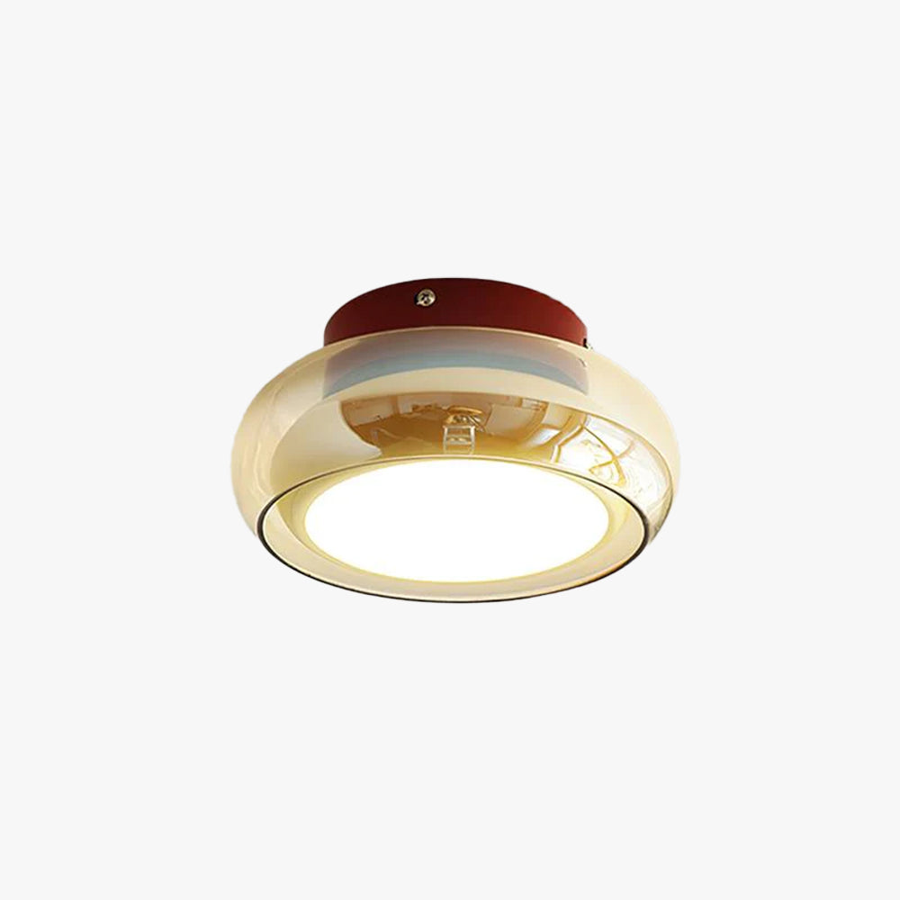 June Retro Glass Flush Mount Ceiling Light | LED Indoor Lamp | Clear Acrylic Nordic Art Deco