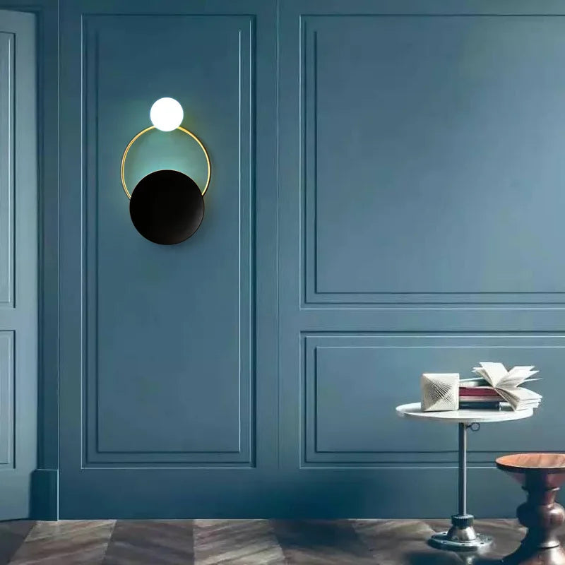 Designer Glass Wall Lamp | Modern Round Spherical Metal Light | Bedroom