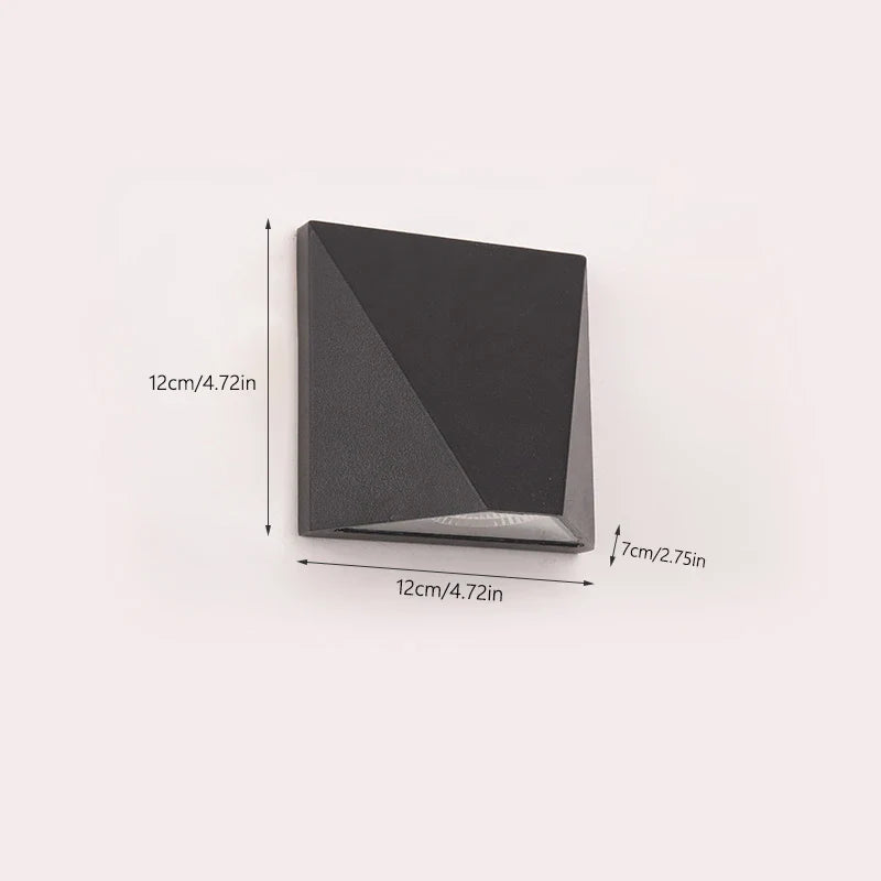 Modern Black LED Wall Light | 5W Waterproof Aluminium Outdoor Lamp | Garden