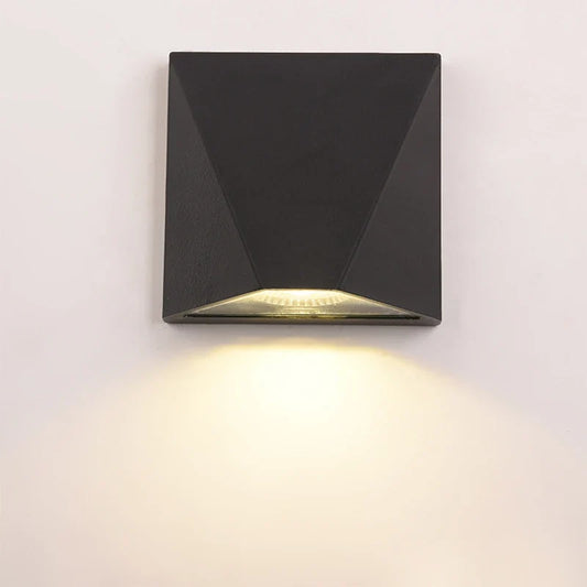 Modern Black LED Wall Light | 5W Waterproof Aluminium Outdoor Lamp | Garden