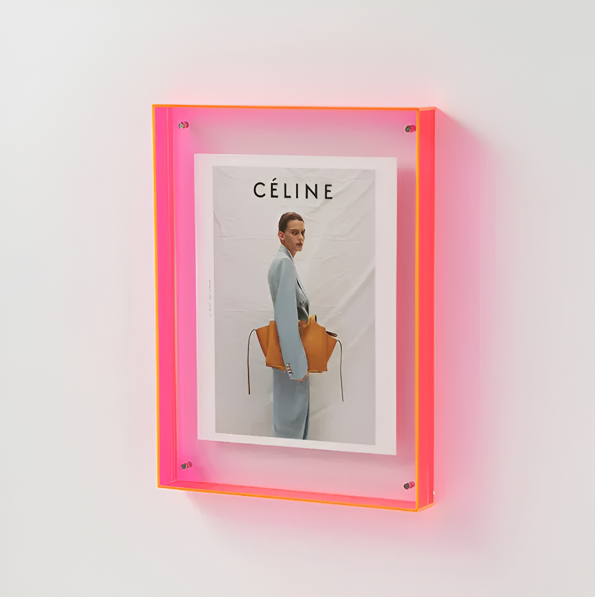 Acrylic Photo Frame | Modern Minimalist Display | Faceted Crystal Shelf