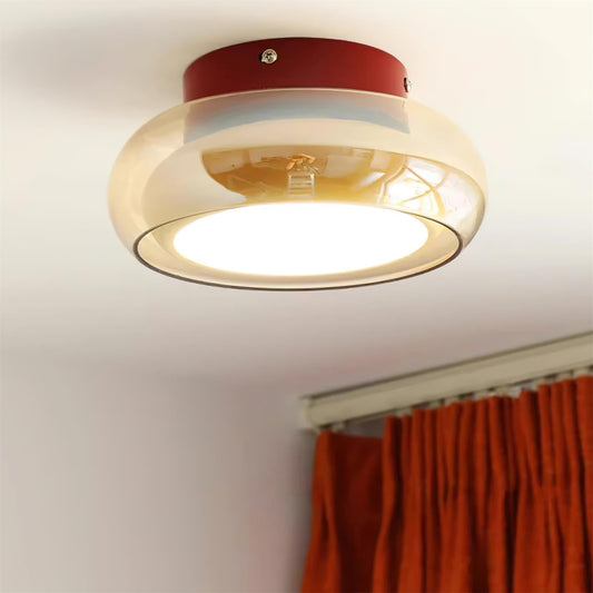 June Retro Glass Flush Mount Ceiling Light | LED Indoor Lamp | Clear Acrylic Nordic Art Deco