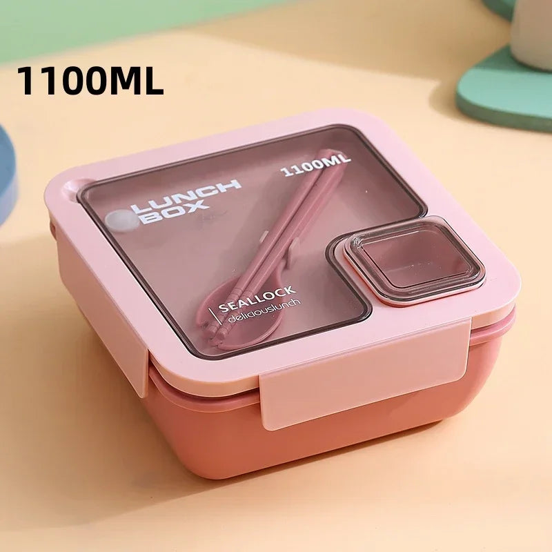 BentoGo Lunch Box | Portable Leak-Proof Bento with Cutlery | Microwave & Dishwasher Safe
