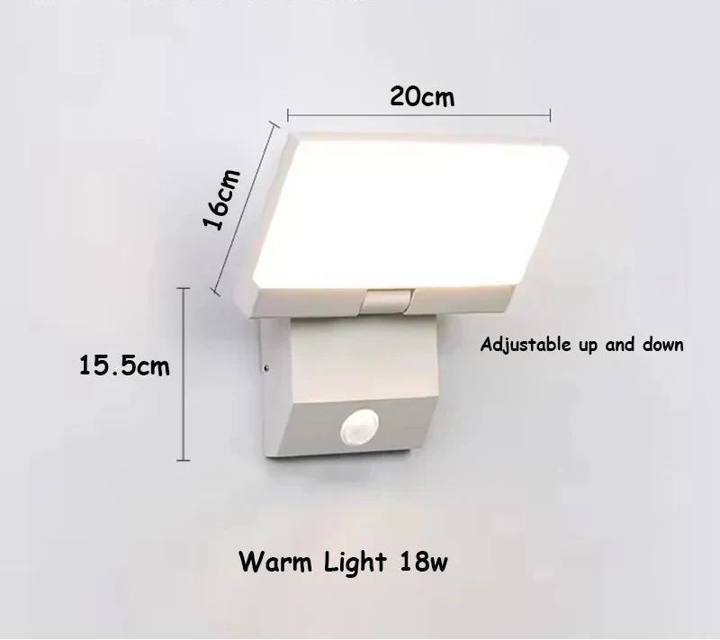 LumiFold Outdoor Wall Light | IP65 Waterproof & Motion Sensor Option | LED Adjustable Garden