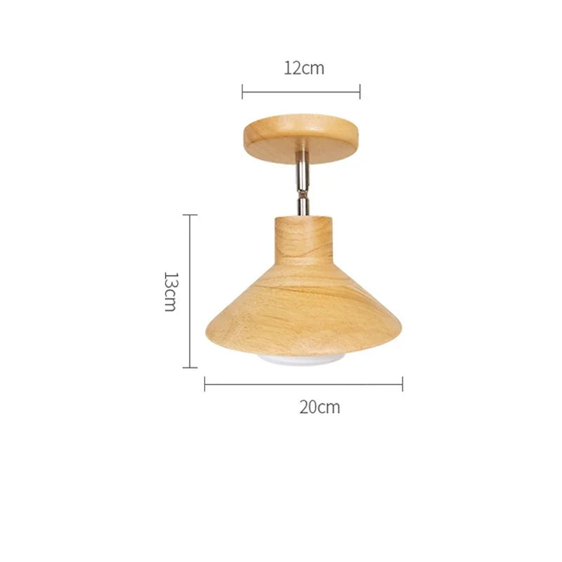 NordicWood Ceiling Lamp | Natural Timber Cone Design | Ceiling Light Wood Nordic Bedroom