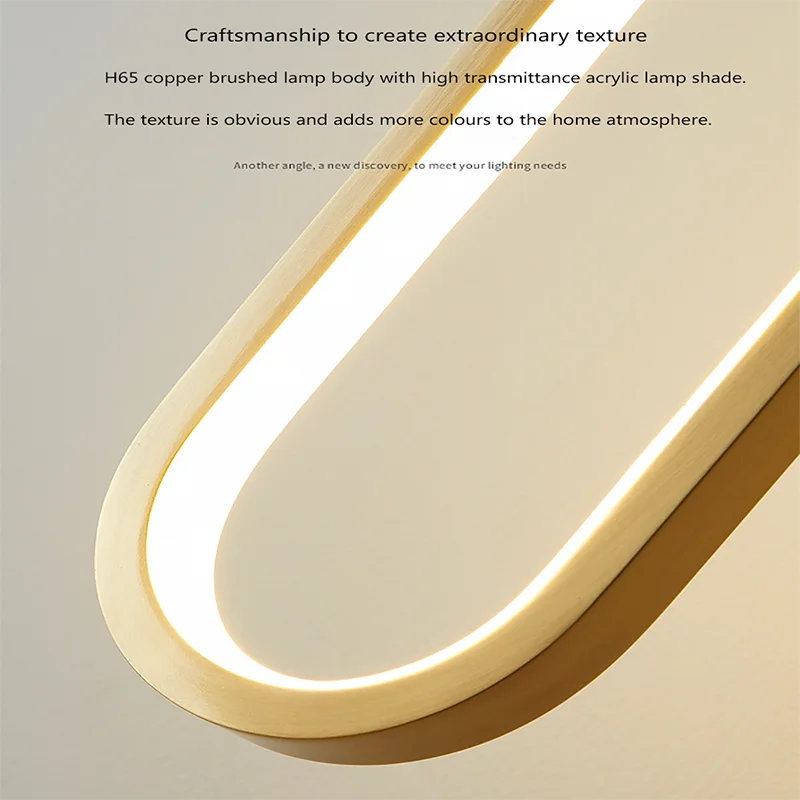 Modern Minimalist LED Pendant Light | Gold & Black Hanging Lamp for Bedroom, Dining & Living