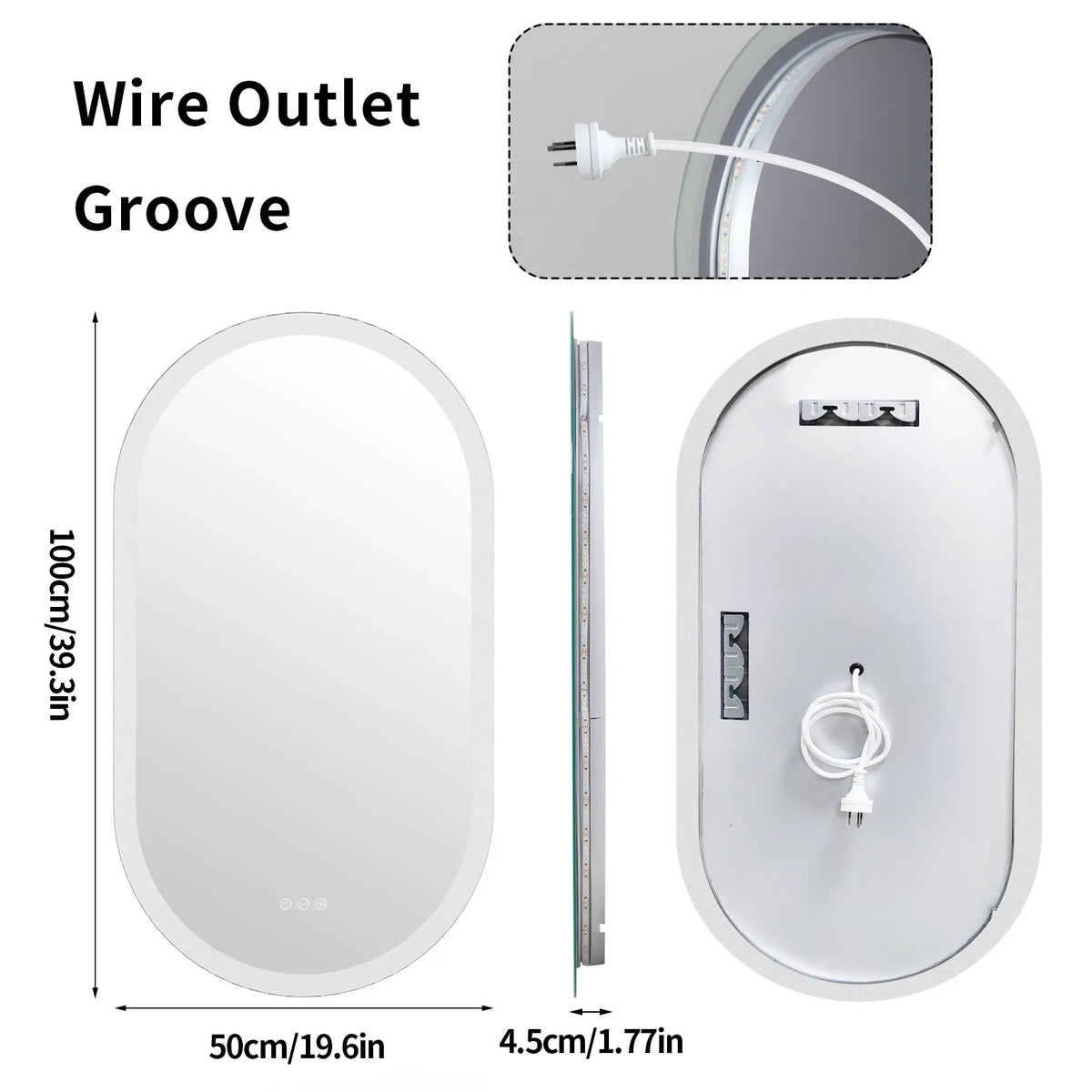 LumoOval | Oval LED Bathroom Mirror | Anti-Fog & Dimmable Backlit Design | Touch Control