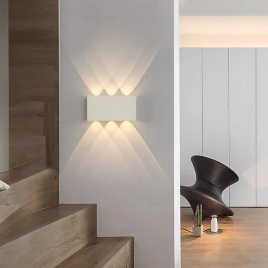 LumiBlock Rechargeable Wall Lamp | Minimalist Wood-Grain Design | Wall Light Touch Control
