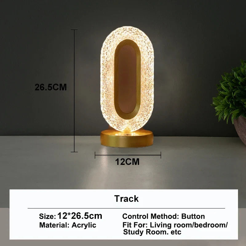 Stellora | 3D Crystal LED Night Light | Rechargeable Touch Dimming Lamp | Clear Acrylic Bedside