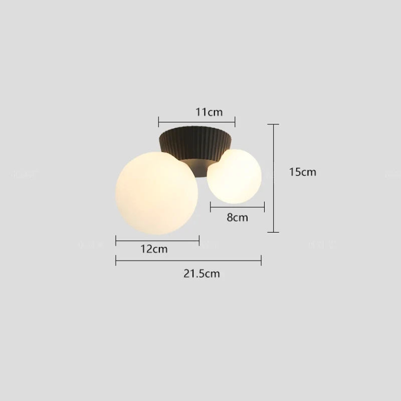 Luméa Ceiling Light | French Modern Double Globe Design | Glass French-modern Bedroom