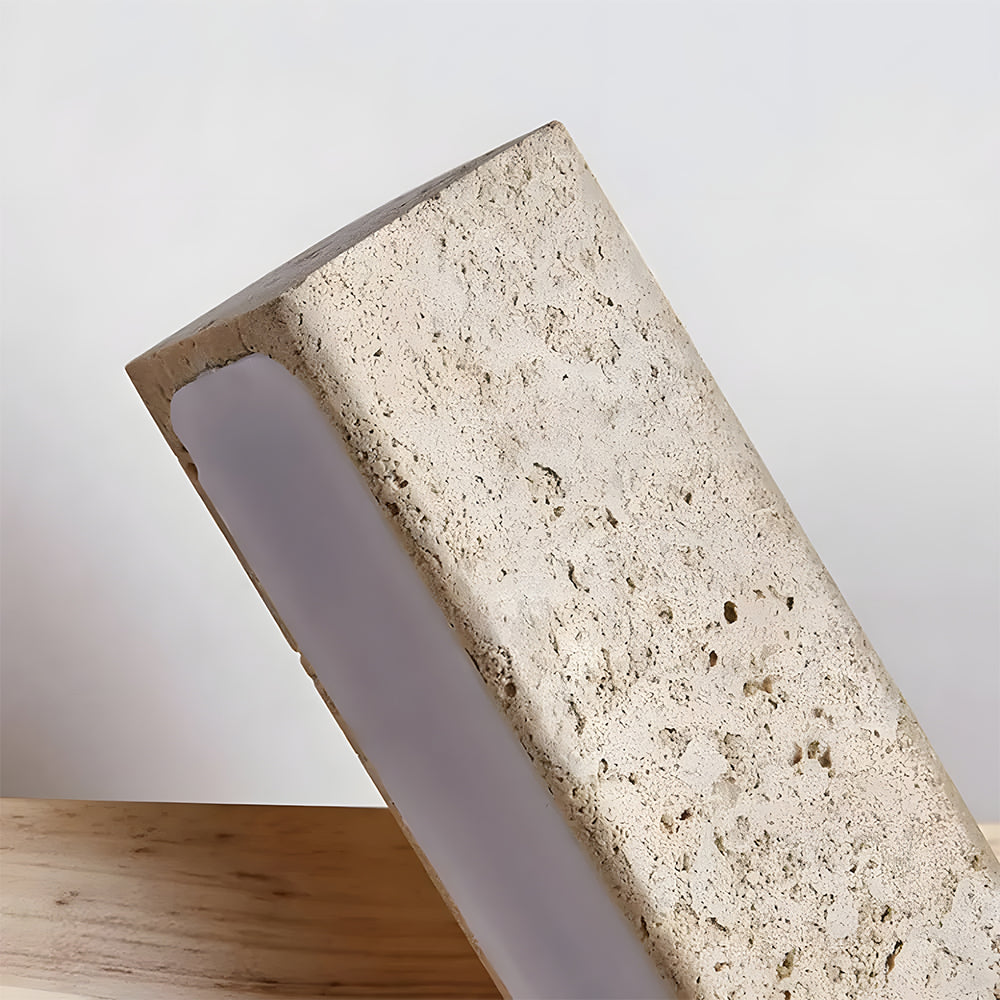 Travertine Wall Light | Modern Minimalist Design | Travertine Stone Wood LED Bedroom