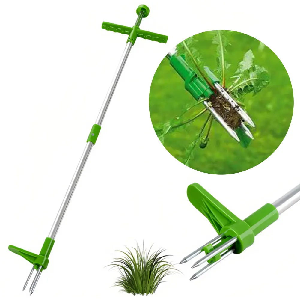 Long Handle Weed Puller Tool with Foot Pedal & Claw Design