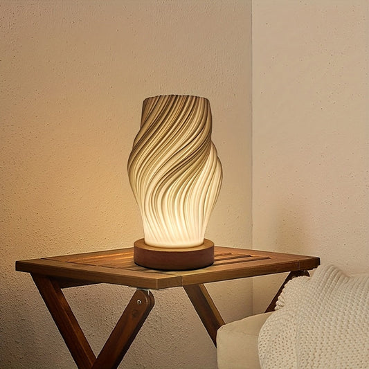 Modern LED Swirl Table Lamp | Minimalist Dimmable Bedside & Desk Light | Adjustable
