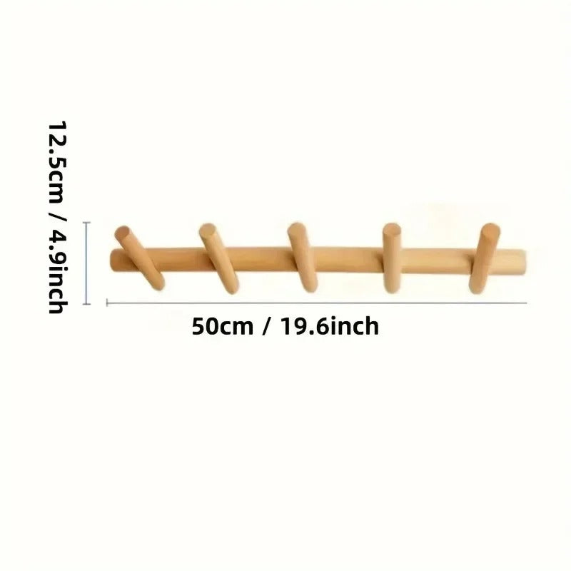 Maeve Wall Rack | Solid Oak Organiser | Wood Nordic Hallway