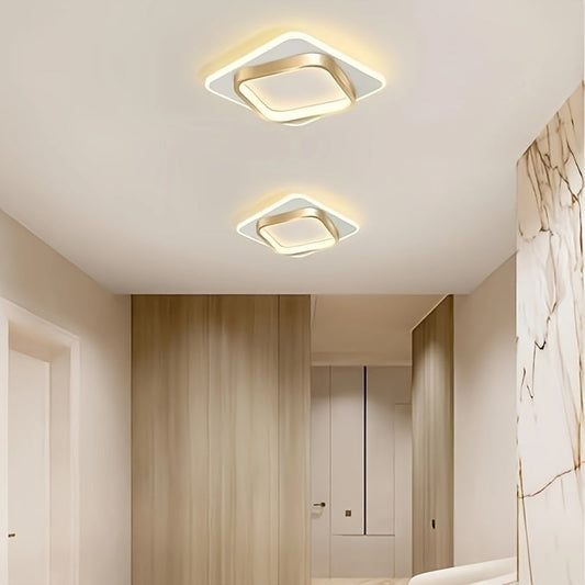 Modern Square LED Ceiling Light | Minimalist Geometric Flush Mount Fixture | Bedroom