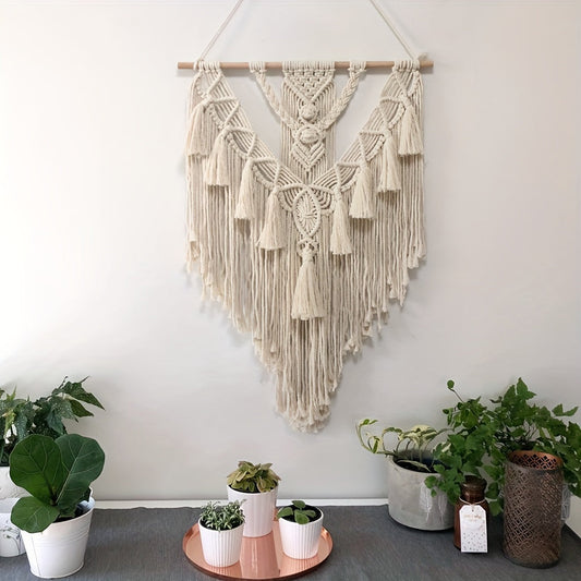 Bohemian Macrame Wall Hanging | Handcrafted Woven Tapestry | Wall Organiser Hallway
