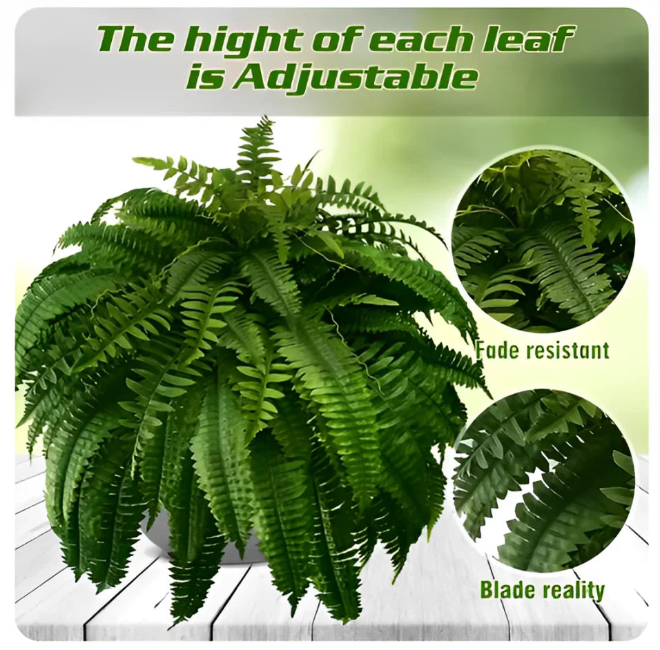 UV Resistant Lifelike Artificial Boston Fern For Outdoors