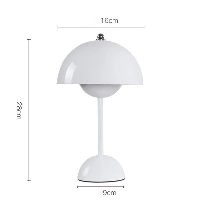 Mushroom Pod LED Table Lamp | Rechargeable Touch Control Night Light | Dimmable Nordic Bedside