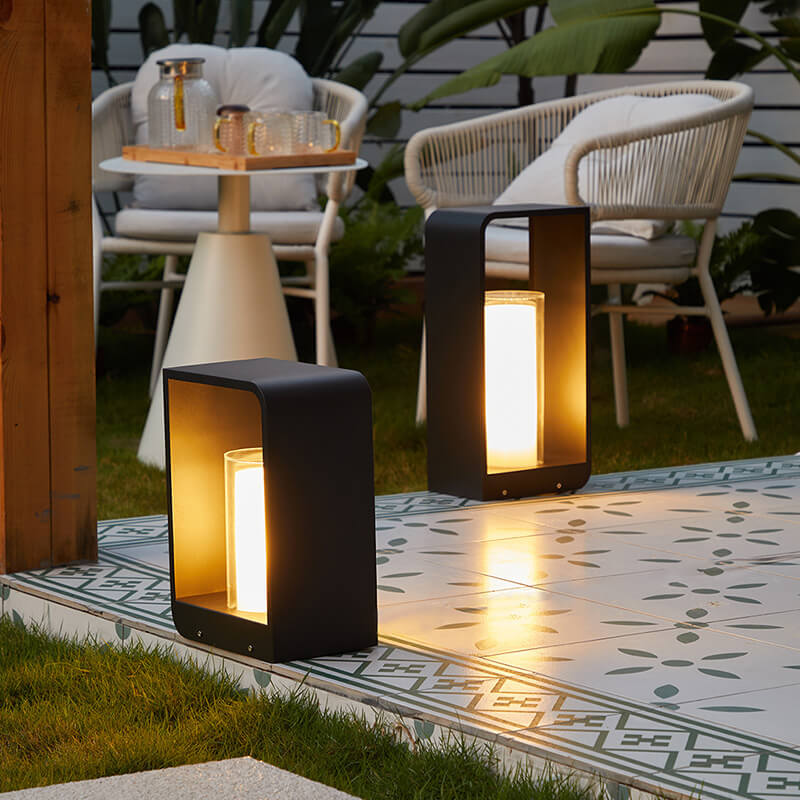 Modern Square Outdoor LED Light | Waterproof Solar LED Light | Clear Acrylic Aluminium Remote