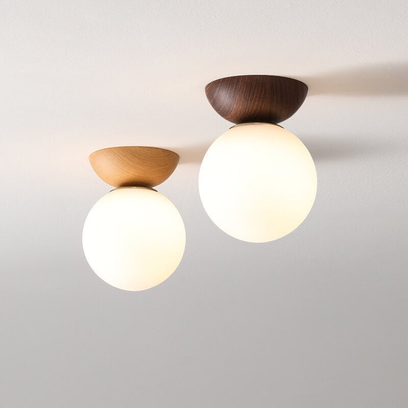 Japanese Style Ceiling Light | Minimal Wood & Glass Design | LED Japanese-minimalist Bedroom