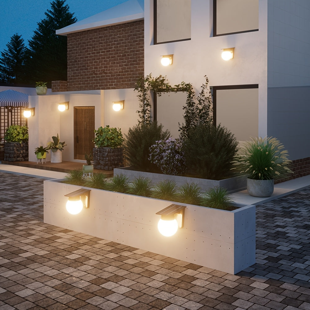 Solar Globe LED Wall Light | Smart Dimmable Outdoor Lighting | Rechargeable Waterproof Garden