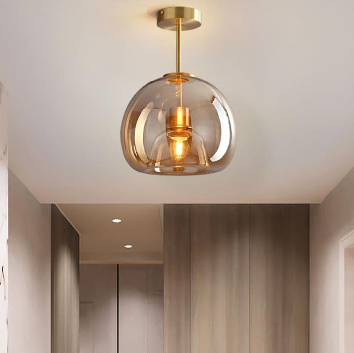 Nordic Glass Ball Ceiling Light | Semi-Flush Mount | LED Bedroom