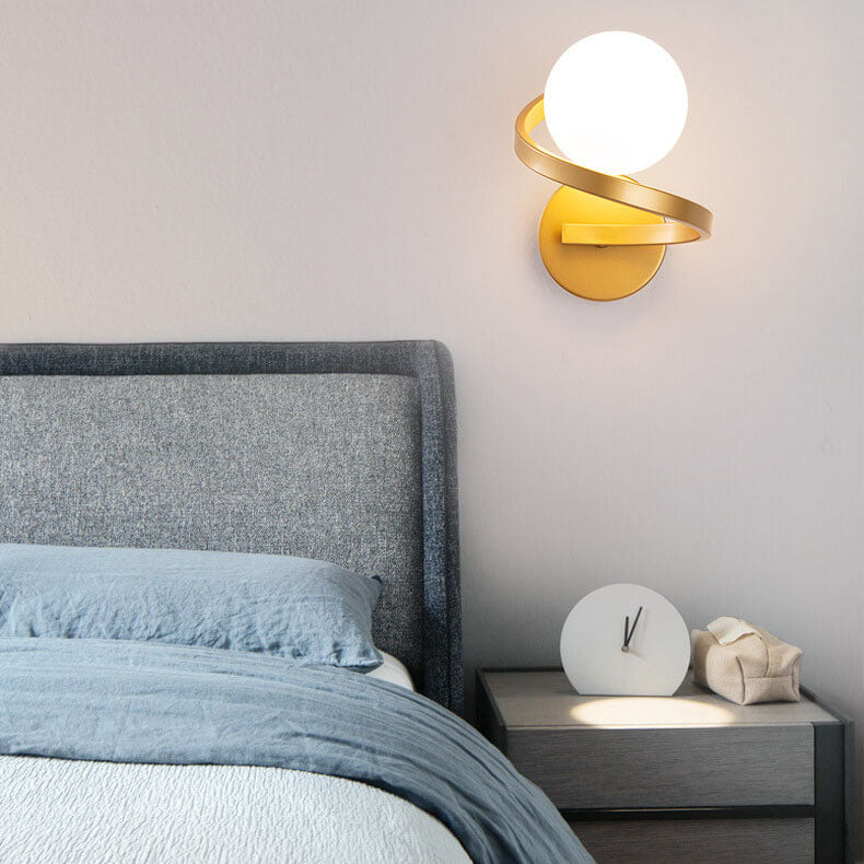 Astra Wall Light | Modern Dual LED Globe Design | Glass Metal Bedroom