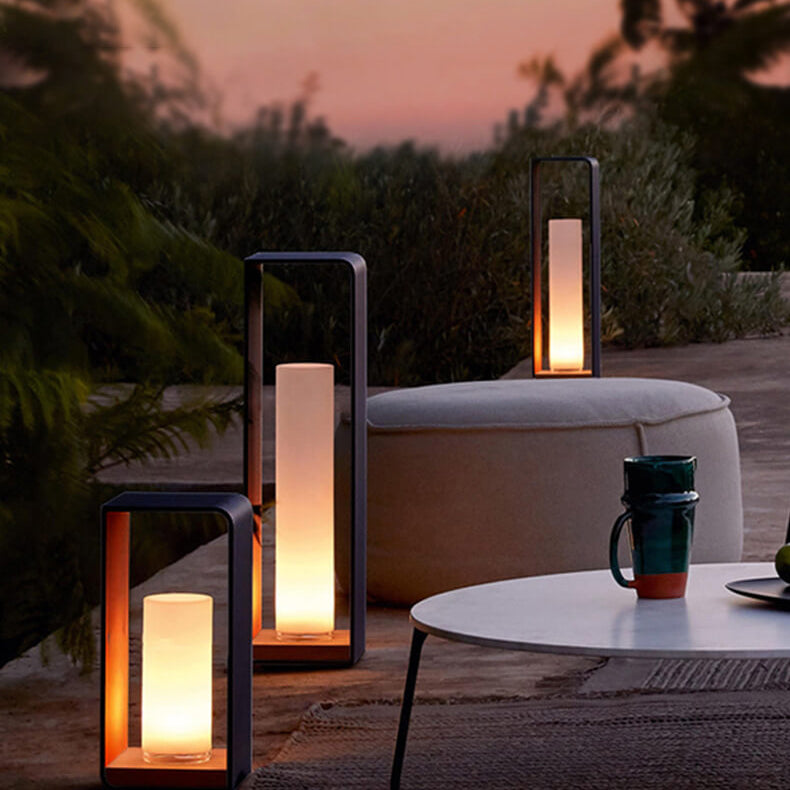 Modern Square Outdoor LED Light | Waterproof Solar LED Light | Clear Acrylic Aluminium Remote