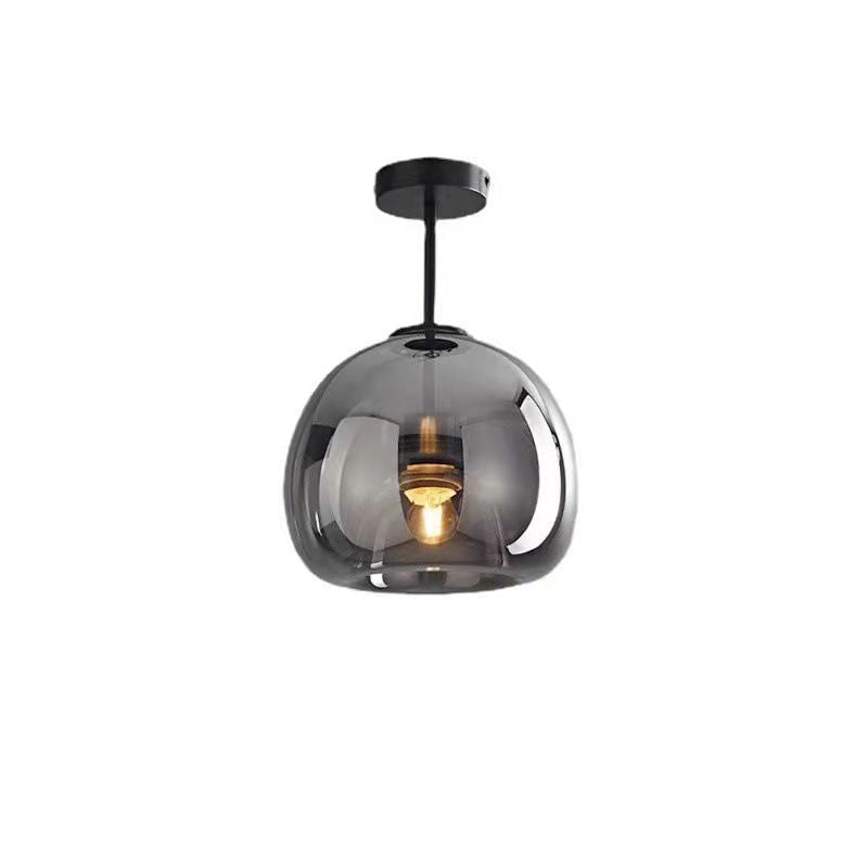 Nordic Glass Ball Ceiling Light | Semi-Flush Mount | LED Bedroom