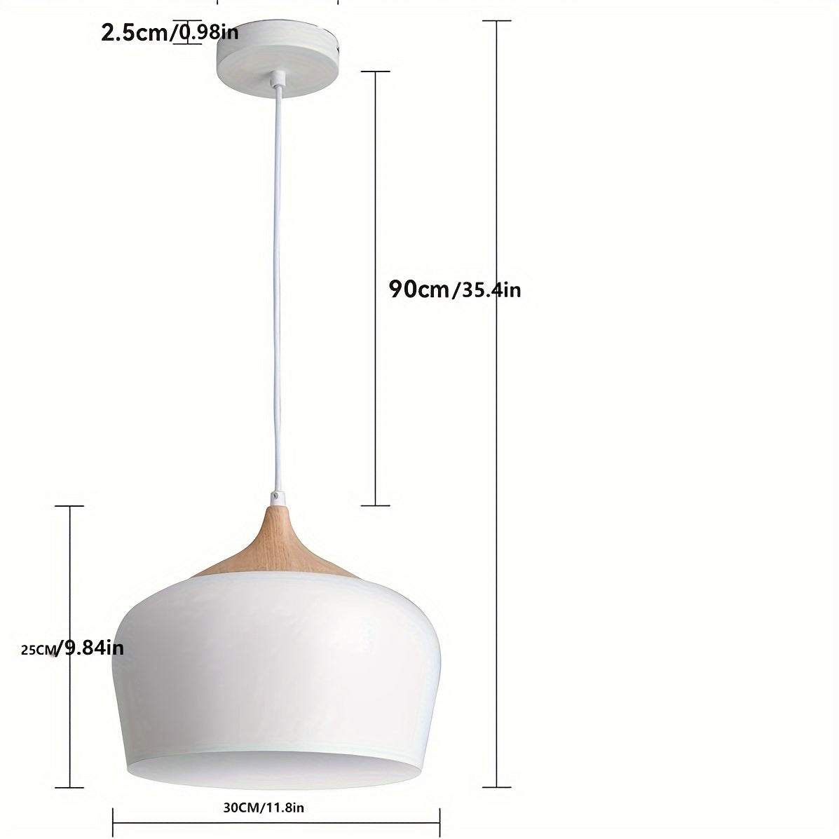 Modern Scandinavian Pendant Light | Iron & Wood Grain Design | Nordic Dining Room