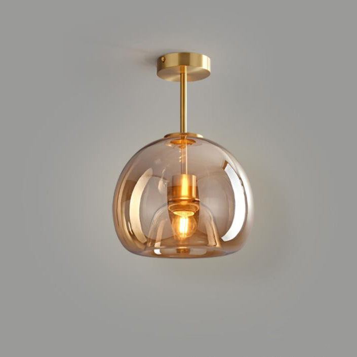 Nordic Glass Ball Ceiling Light | Semi-Flush Mount | LED Bedroom