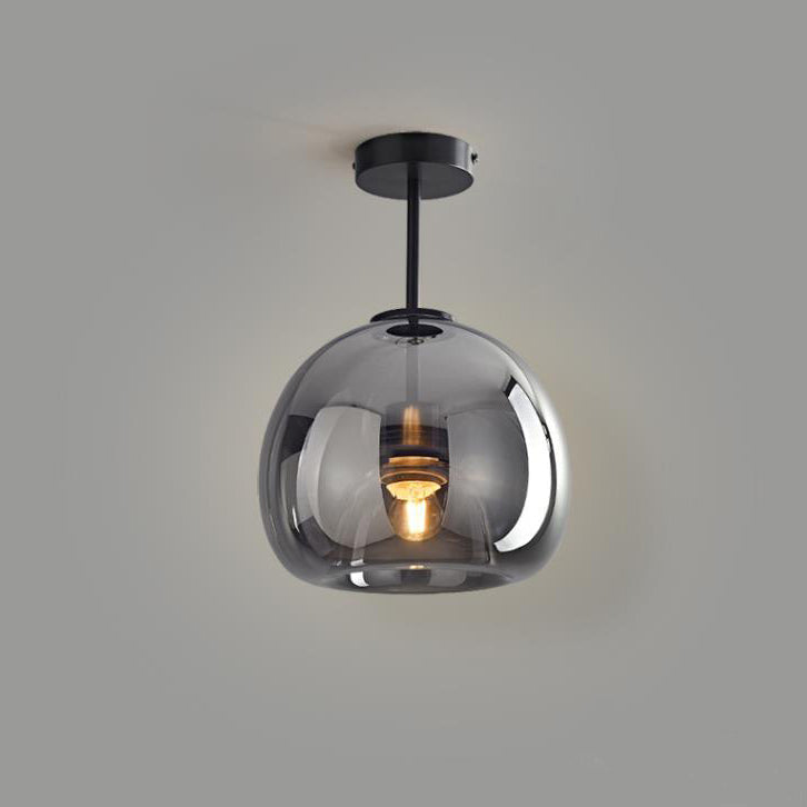 Nordic Glass Ball Ceiling Light | Semi-Flush Mount | LED Bedroom