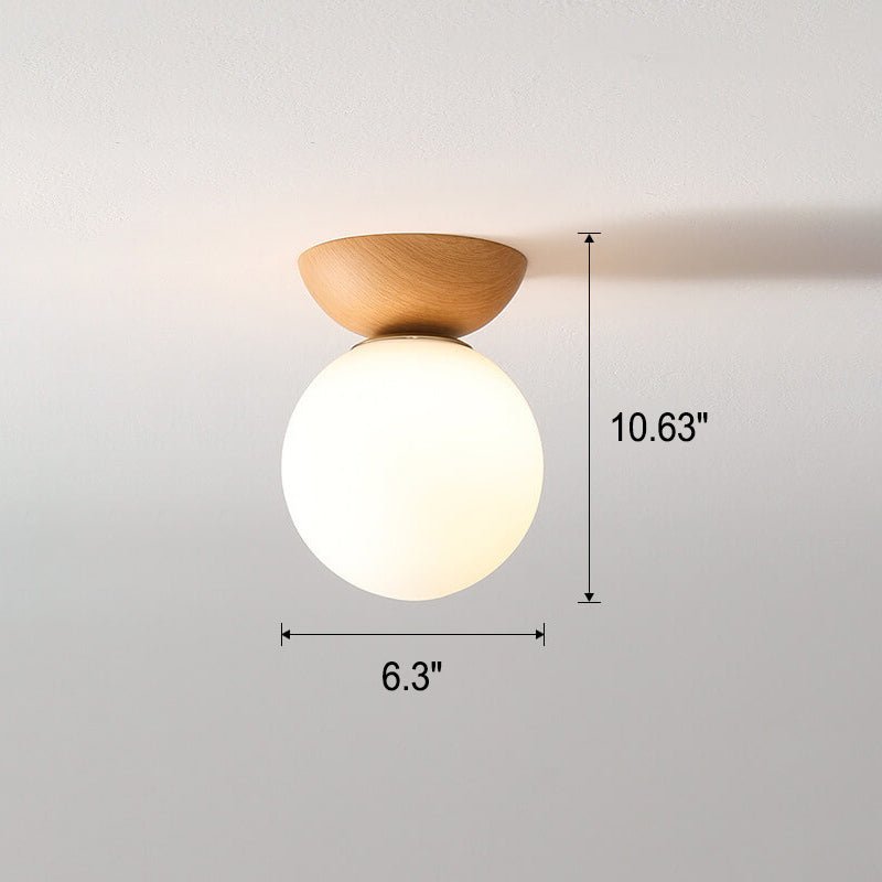 Japanese Style Ceiling Light | Minimal Wood & Glass Design | LED Japanese-minimalist Bedroom