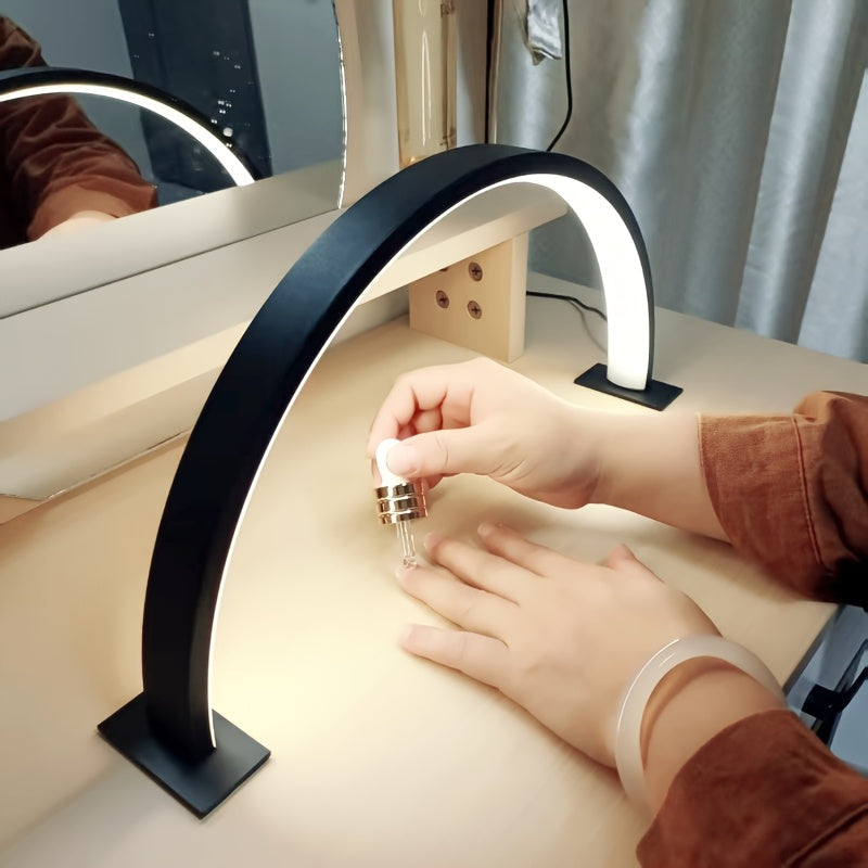 Crescent Moon LED Desk Lamp | Adjustable USB Metal Light | Rechargeable Bedside