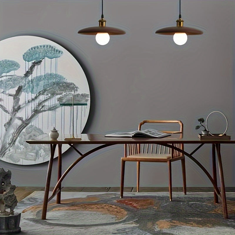 Modern Nordic Solid Wood Pendant Light | Scandinavian Ceiling Lamp | Adjustable Dining Room