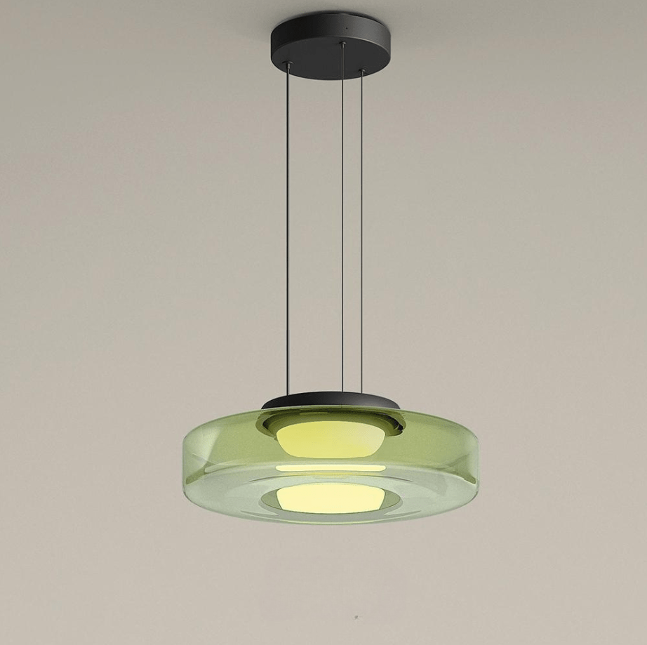 Bauhaus Glass Pendant Light | Modern Layered LED Hanging Lamp | Adjustable Dining Room